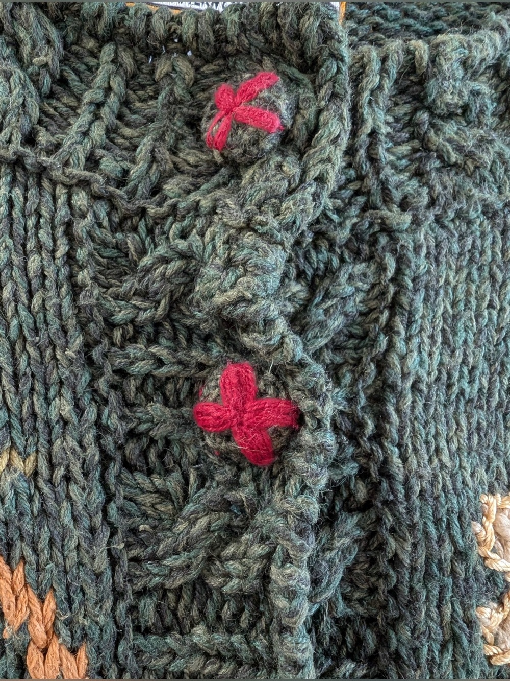 Heirloom Collectibles Women’s Fall Thanksgiving Knit Cardigan Green Size Small - Picture 5 of 9